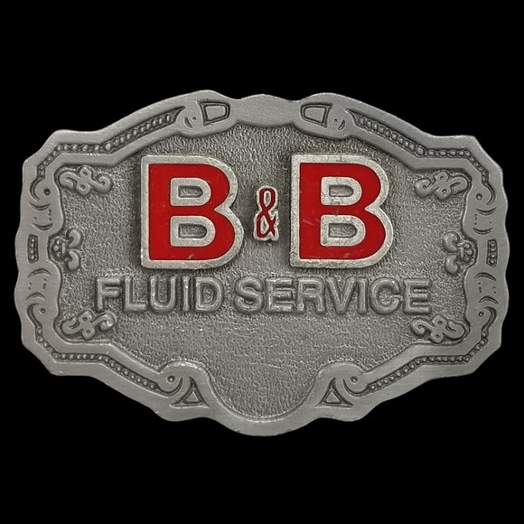 B&B Fluid Service Belt Buckle Hit Line USA‎ Vintage Industrial Workwear